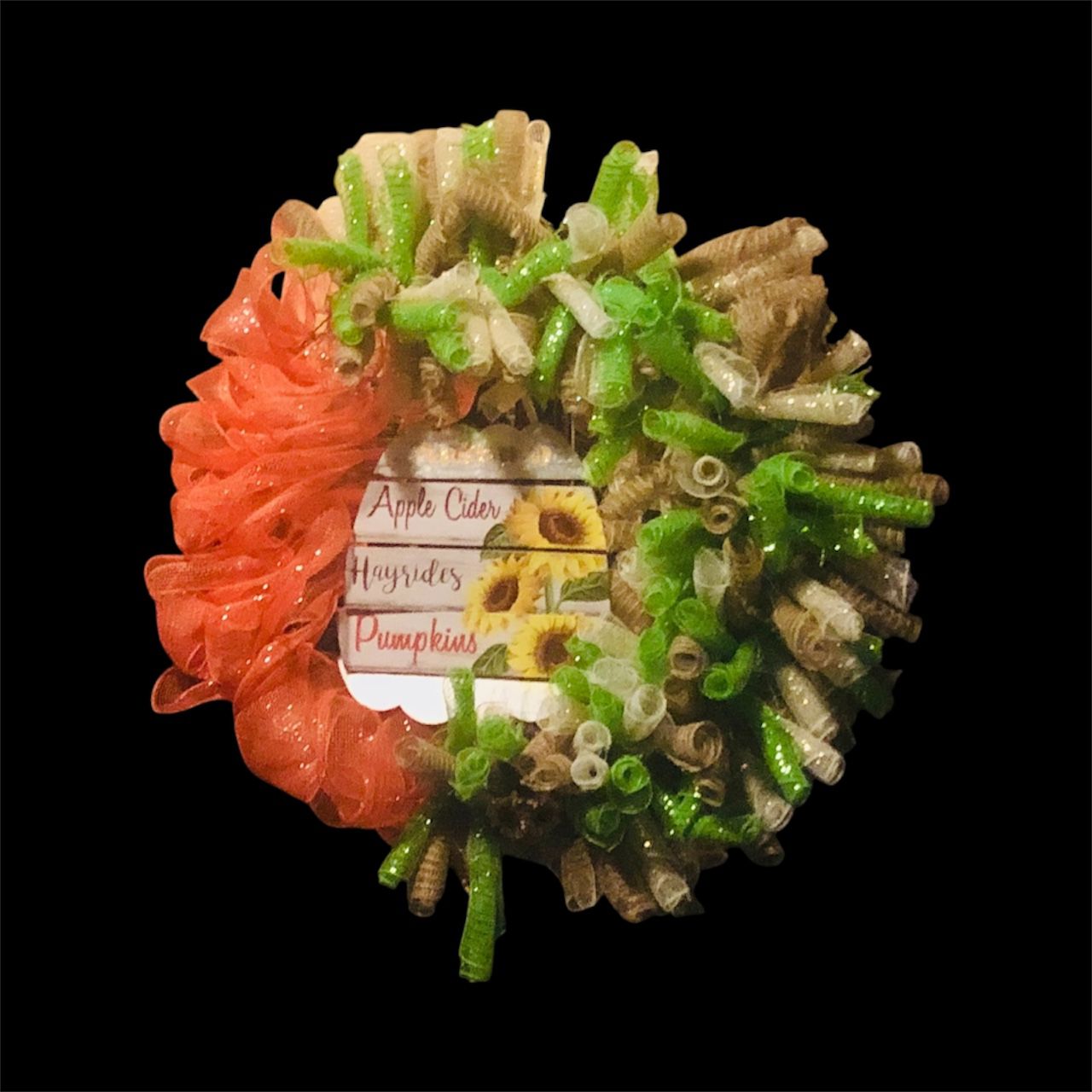 Cider &amp; Hayrides Harvest Curl Wreath