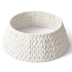 28In Woven Christmas Tree Collar, Chunky Cotton Rope Weave Skirt Basket - Elegant Beige Tree Base Cover for 6Ft 7.5Ft 9Ft Artificial Trees - Holiday Decoration, Natural & Stable