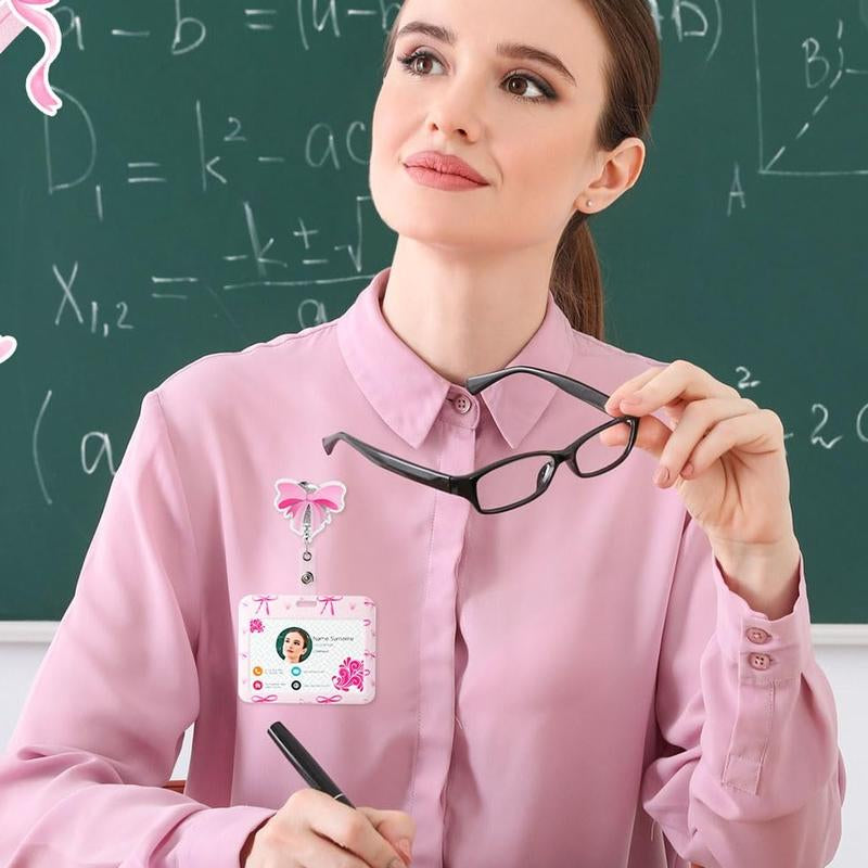 ID Badge Reel Holder Funny Retractable Badge Reel Horizontal Badge Holder with Alligator Clip for Doctor Nurse Teacher Student Office Worker Volunteer Hospital Healthcare Accessories, Christmas Gift