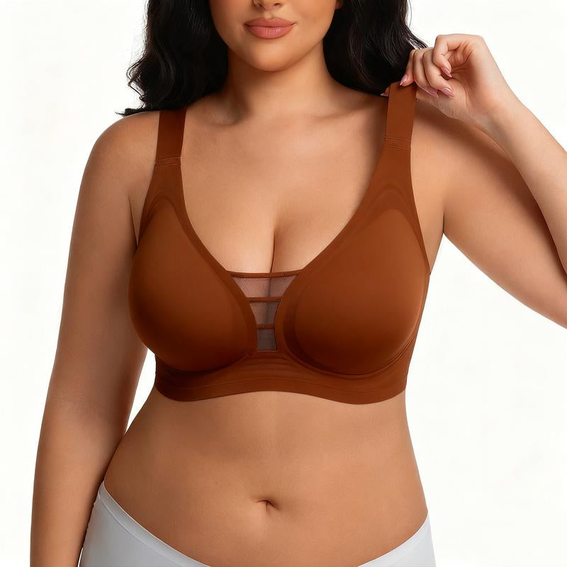 Plus Size Fashion Lingerie: Wireless Seamless Bra Full Coverage Comfortable Wireless Padded Bras Comfort Push-Up T-Shirt Bra for Everyday