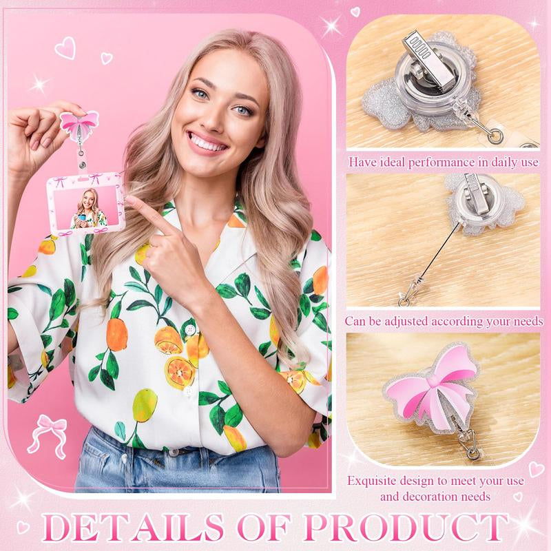 ID Badge Reel Holder Funny Retractable Badge Reel Horizontal Badge Holder with Alligator Clip for Doctor Nurse Teacher Student Office Worker Volunteer Hospital Healthcare Accessories, Christmas Gift