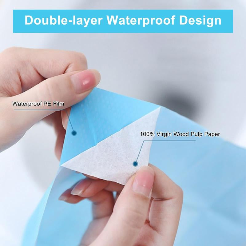 10 Packs Tear-Free Toilet Seat Covers Disposable for Adults and Kids, 16X24 Inch Waterproof Non-Slip Disposable Toilet Seat Cover for Travel, Public Toilet, Outdoors (Individual Package)