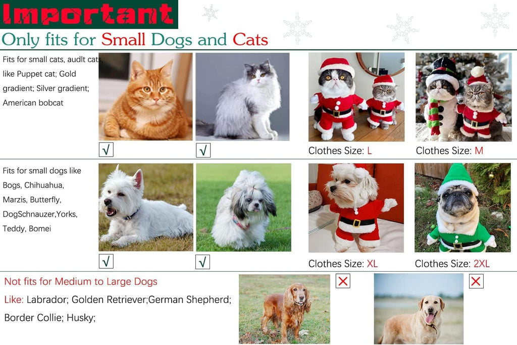 Pet Christmas Costumes Dog Suit with Cap Santa Claus Suit Dog Hoodies Cat Xmas Costumes (Red, S)