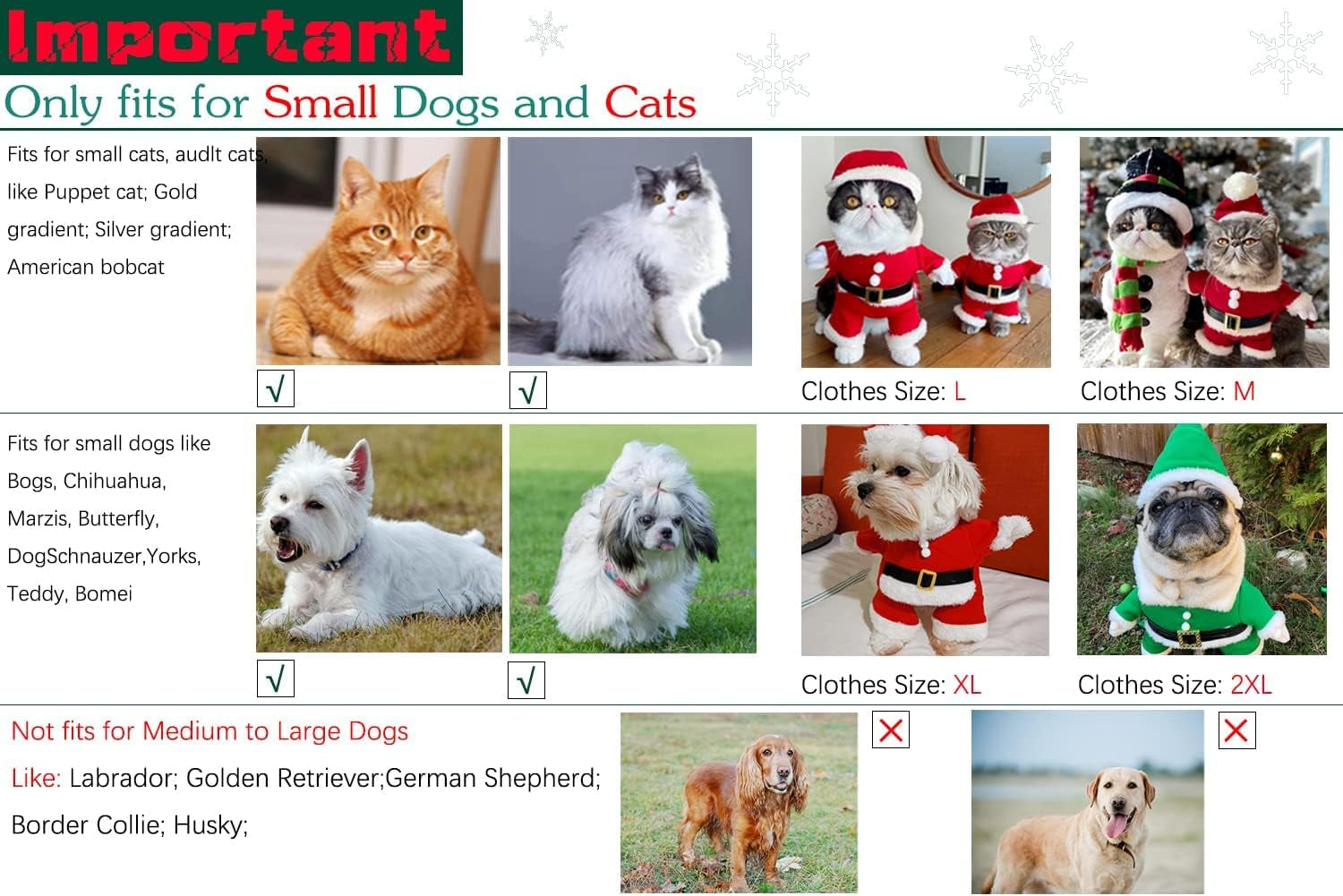 Pet Christmas Costumes Dog Suit with Cap Santa Claus Suit Dog Hoodies Cat Xmas Costumes (Red, S)