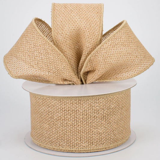 2.5" Faux Burlap Ribbon: Natural (10 Yards)