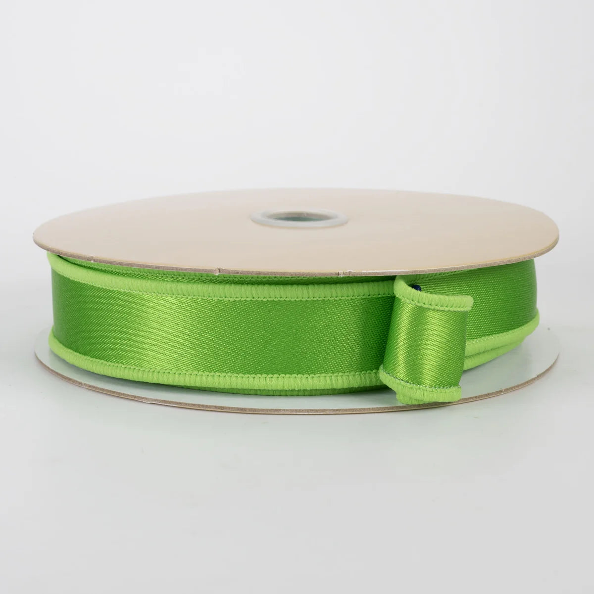 7/8" Double Sided Fused Satin Ribbon: Fresh Green (10 Yards)