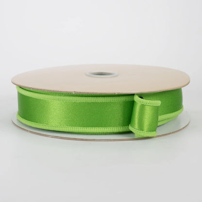 7/8" Double Sided Fused Satin Ribbon: Fresh Green (10 Yards)