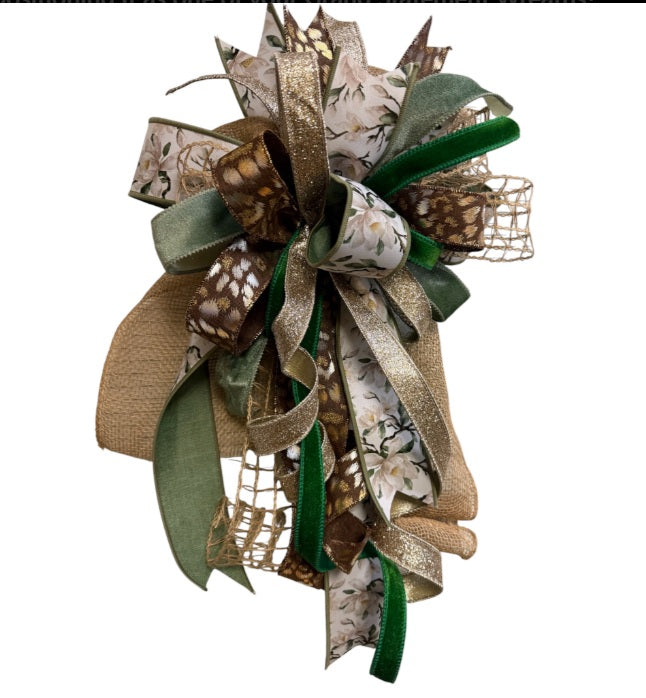🌿 Southern Magnolia™ Luxury Hand-Tied Bow
