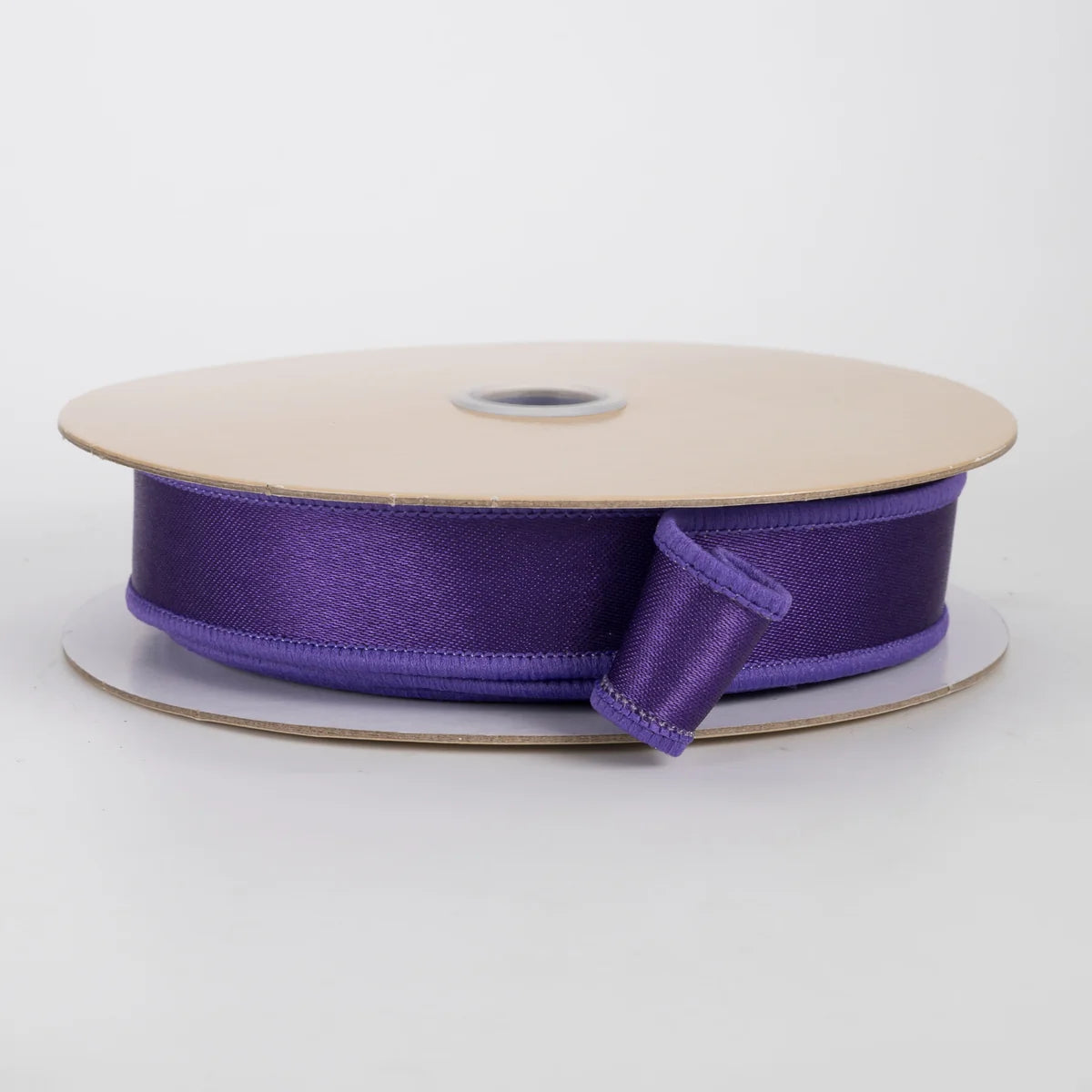 7/8" Double Sided Fused Satin Ribbon: Purple (10 Yards)