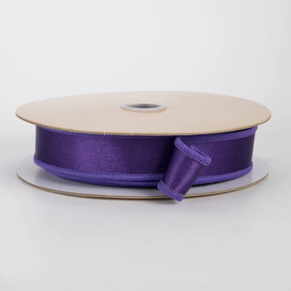 7/8" Double Sided Fused Satin Ribbon: Purple (10 Yards)