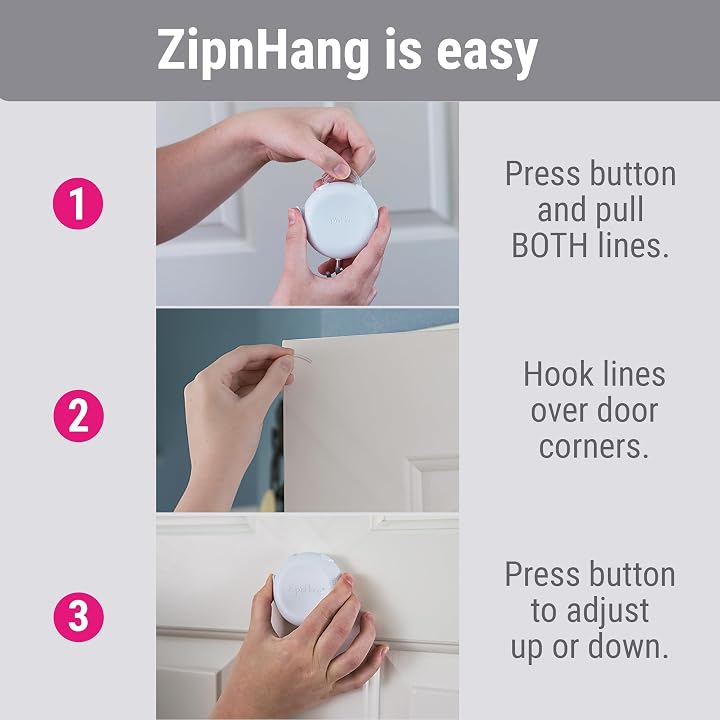 ZipnHang easy 3-step installation instructions